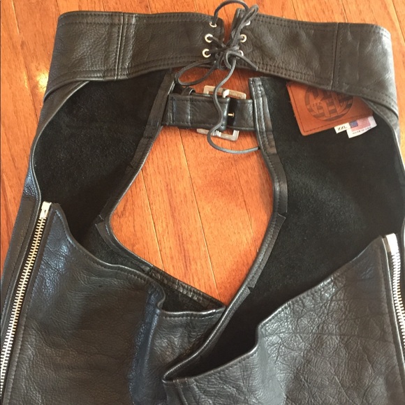 Kerr black leather XXL riding chaps - Picture 2 of 15